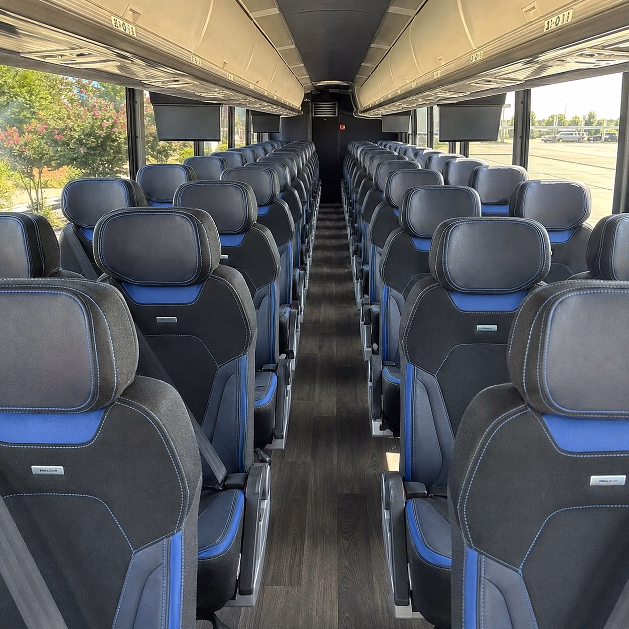 56 passenger charter bus interior